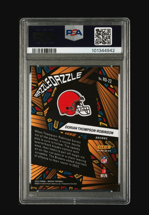 🏆 Dorian Thompson-Robinson 2023 Mosaic Razzle Dazzle RC PSA 10 – GEM MINT