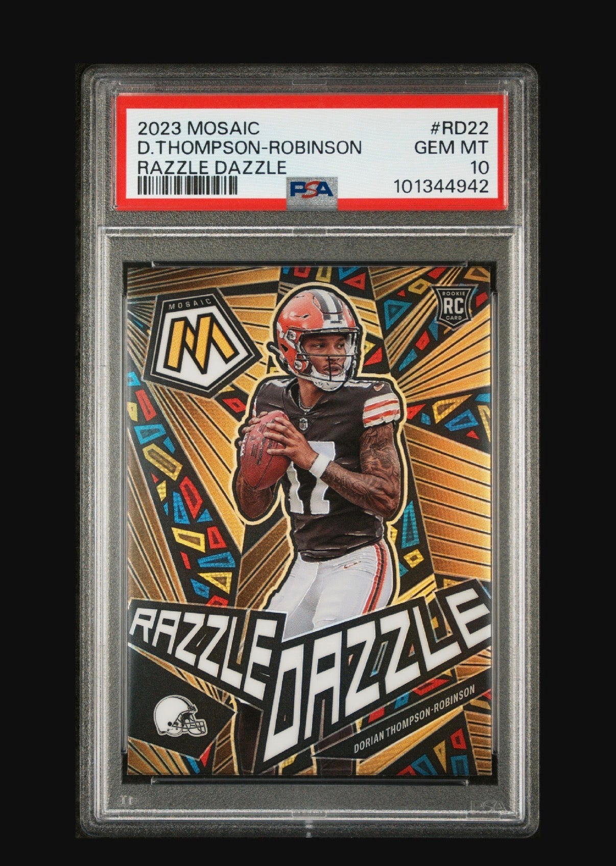🏆 Dorian Thompson-Robinson 2023 Mosaic Razzle Dazzle RC PSA 10 – GEM MINT